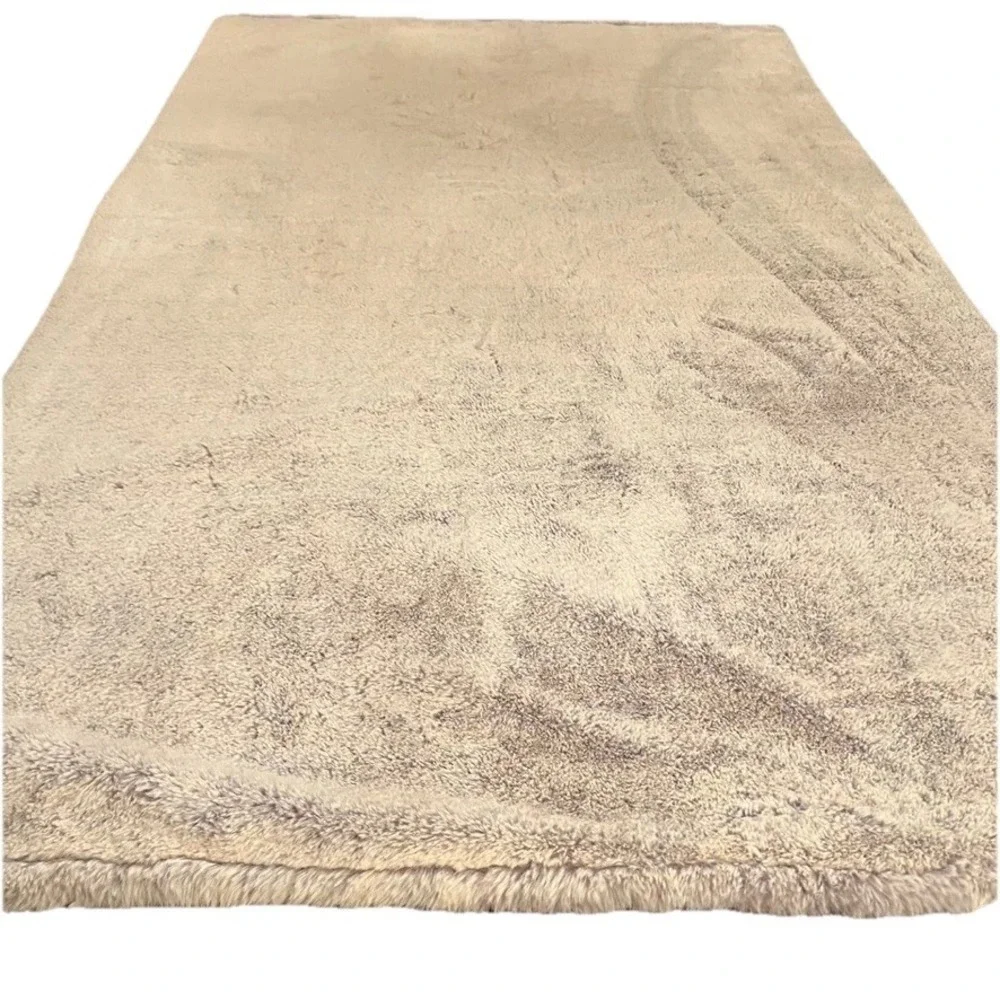 Pier 1 Imports Faux‎ Mink Fur Throw Luxury Blanket Shag Silver Gray 50x60